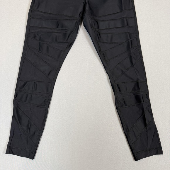 Lululemon Leggings Womens‎ 10 Black High Rise Ankle Moto Mesh Yoga Athletic - Picture 4 of 8